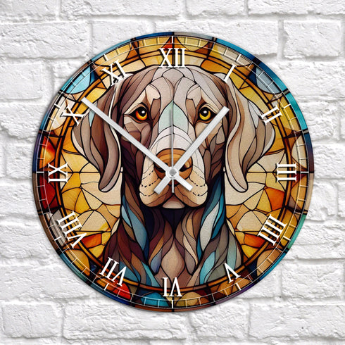 Weimaraner Suncatcher Effect Clock